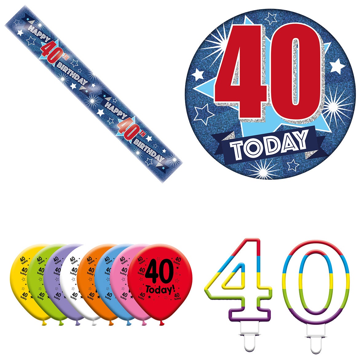 Various Designs Bundle J Banner, Balloon, Candle, Badge Ages 1 to 80