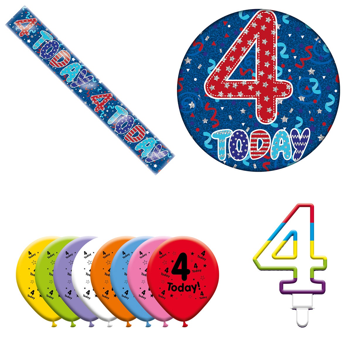 Various Designs Bundle J Banner, Balloon, Candle, Badge Ages 1 to 80