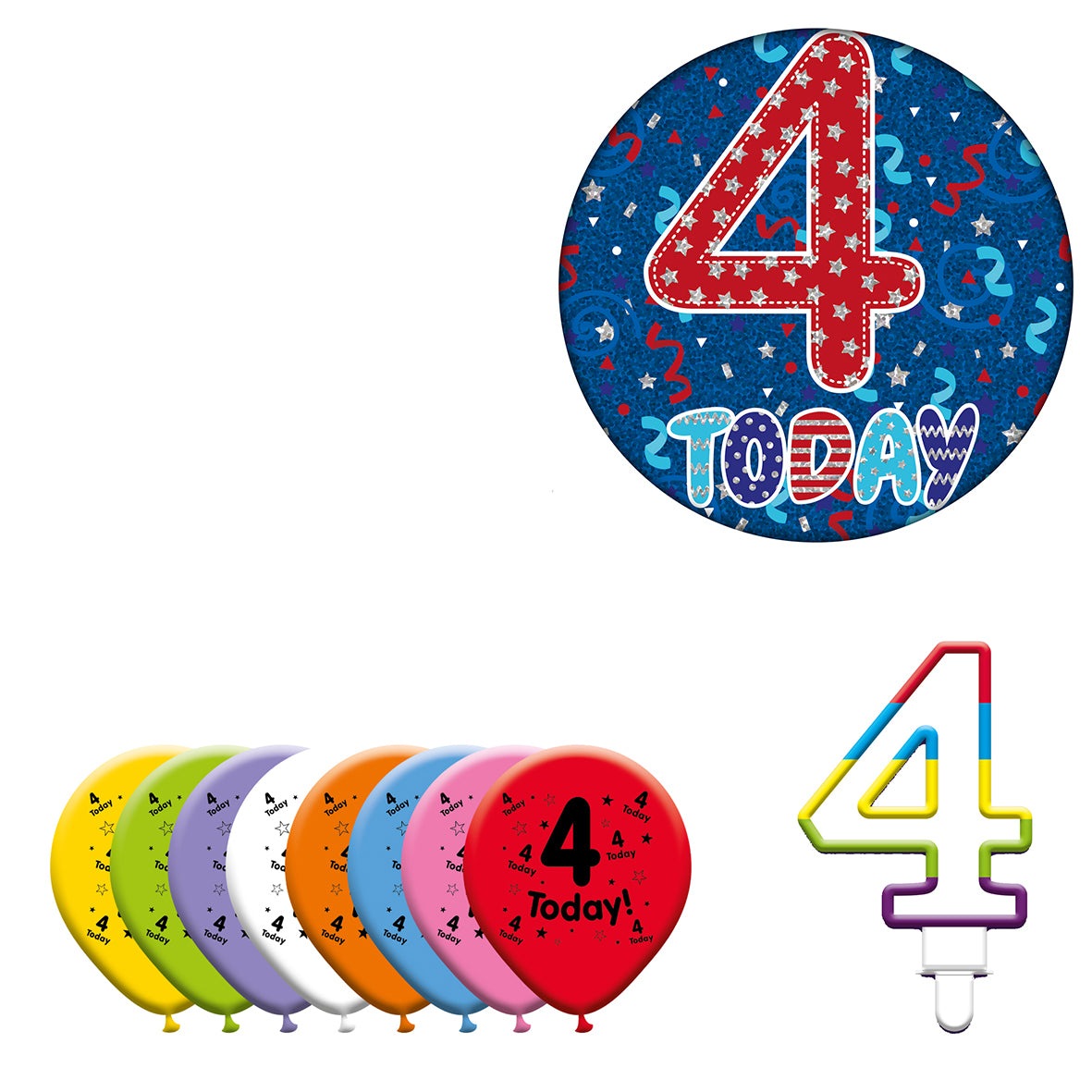 Various Designs Bundle F Balloon, Candle, Badge Ages 1 to 80