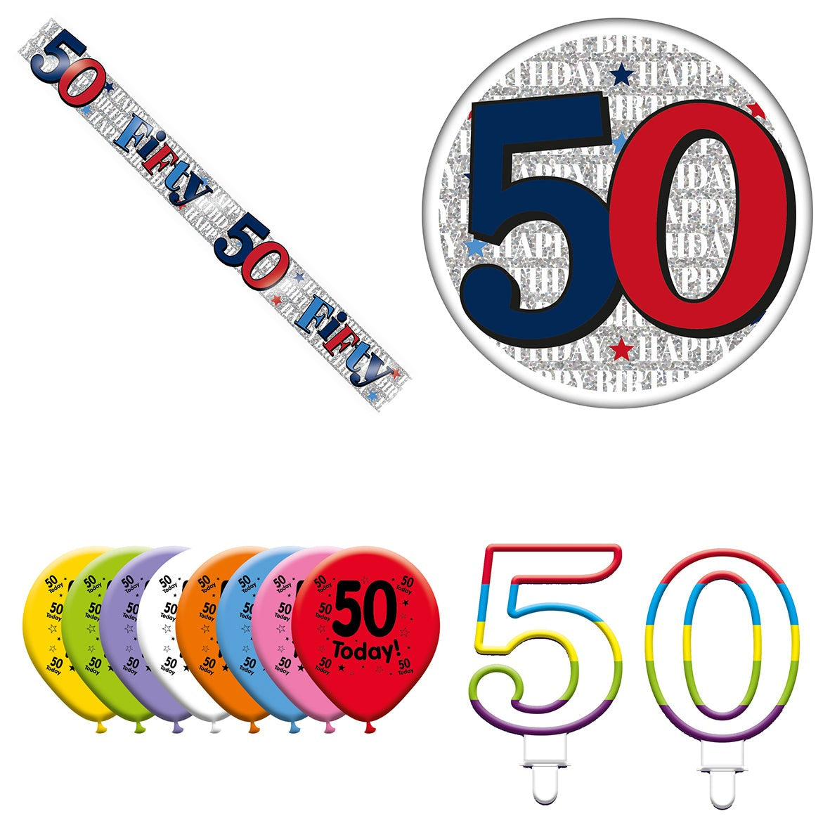 Various Designs Bundle J Banner, Balloon, Candle, Badge Ages 1 to 80