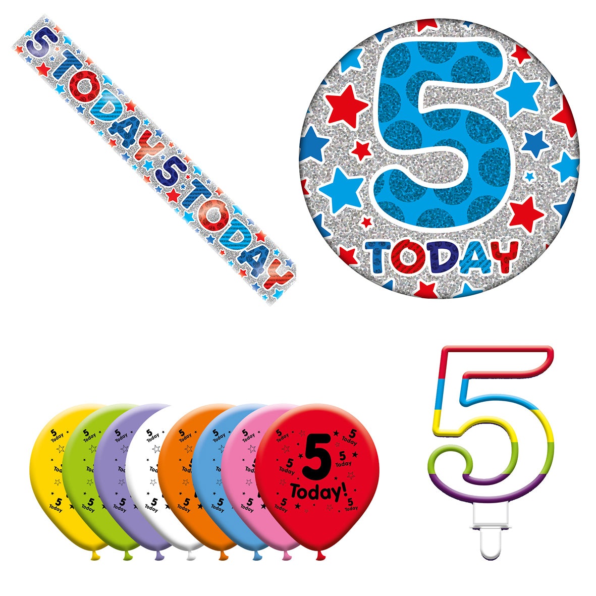 Various Designs Bundle J Banner, Balloon, Candle, Badge Ages 1 to 80