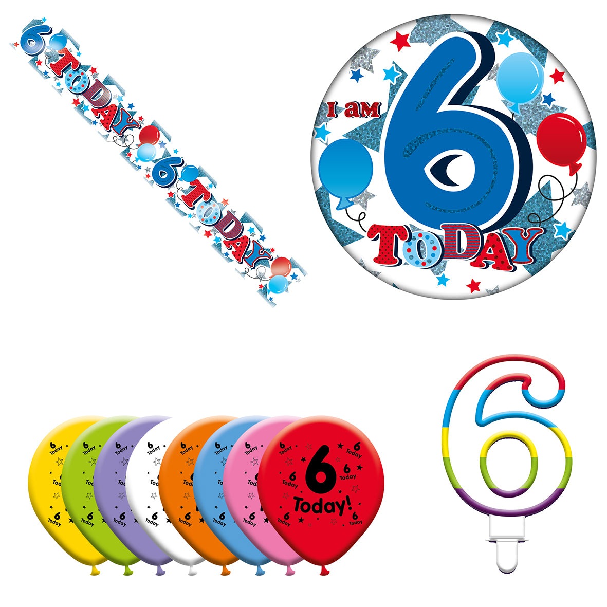 Various Designs Bundle J Banner, Balloon, Candle, Badge Ages 1 to 80