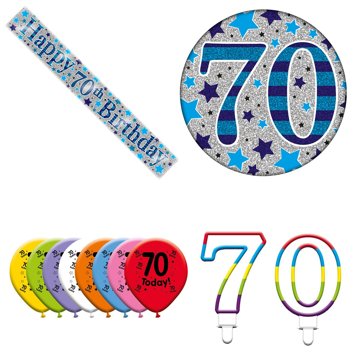 Various Designs Bundle J Banner, Balloon, Candle, Badge Ages 1 to 80