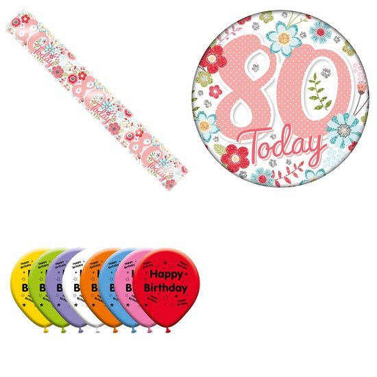 Various Designs Bundle H Banner, Balloon, Badge Ages 1 to 80