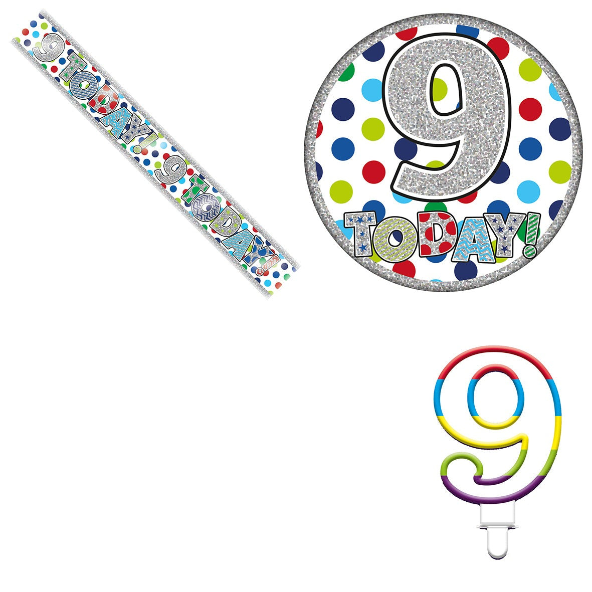 Various Designs Bundle L Banner, Candle, Badge Ages 1 to 80