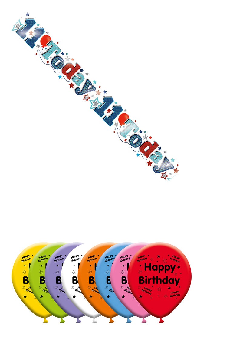Various Designs Bundle D Balloon, Banner Ages 1 to 80