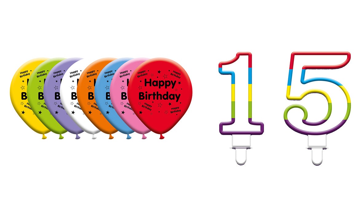Various Designs Bundle E Balloon, Candle Ages 1 to 80