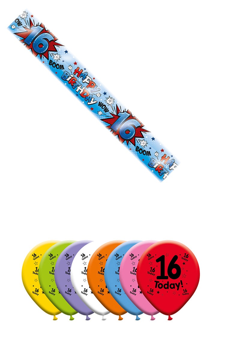 Various Designs Bundle D Balloon, Banner Ages 1 to 80