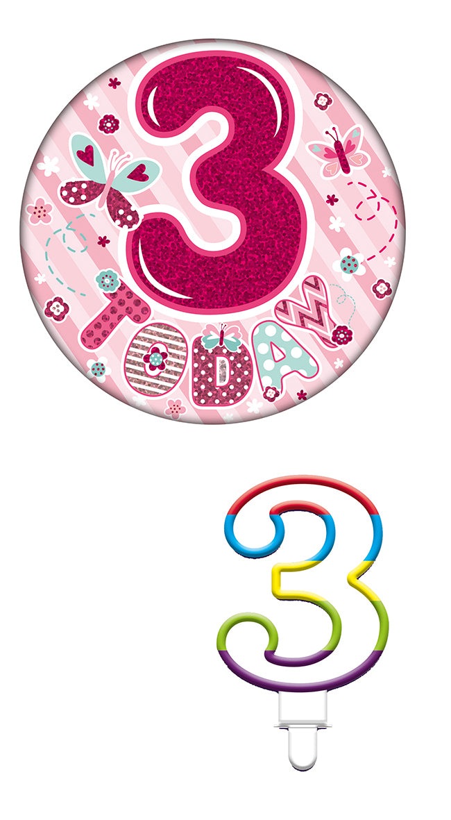 Various Designs Bundle M Candle, Badge Ages 1 to 80