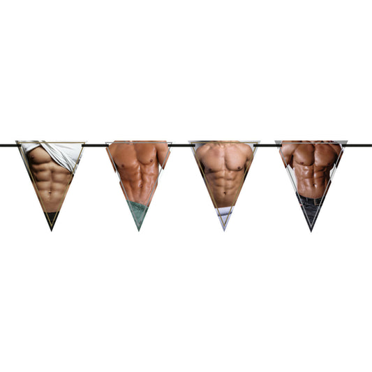 Hunky Chest Six Pack Sexy Men 6m Flag Bunting Party Decoration