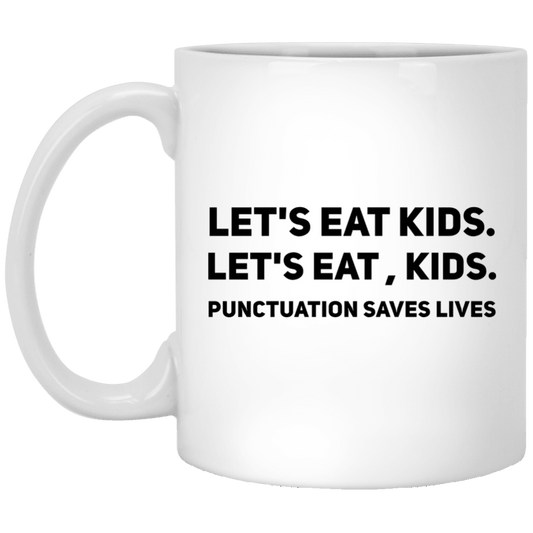 Funny Cup Gift Mug Punctuation Saves Lives Present Printed Handmade