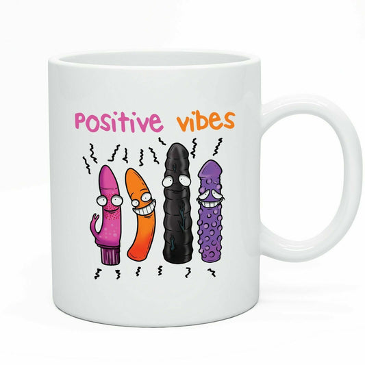 Novelty Tea & Coffee Mug Cup Funny Rude Design Office Work For Her Women Positive Vibes